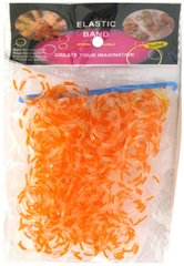 Резинки для плетения Rainbow Loom Bands 200шт. зебра Прозрачно-оранжевые 1319 +крючок