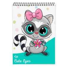 Блокнот на спіралі А6 32арк 4profiplan Cute eyes office асорті 9049**