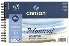 Альбом для акварелі Canson 13,5*21см Montval Fin 12арк 300г/м спираль CON-200807156R