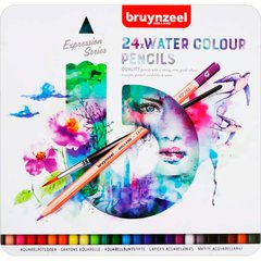 Набір акварельних олівців Bruynzeel EXPRESSION 24шт. мет. корб 60313024