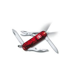 Victorinox MIDNITE MANAGER 58мм 10предм червон. прозор. + ножн. + викрутка + Led + ручка Vx06366.T