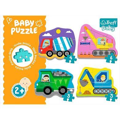 Пазли Trefl 4в1 Baby classic 36072 Будівельні транспортні засоби