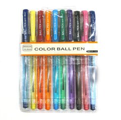 Ручки в наборе 10цв. Walid Ball Pen 501P-10, серый