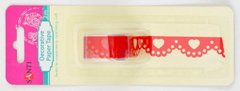 Скотч декоративний Santi 'Мережево з серцями' Червона 2м 952701