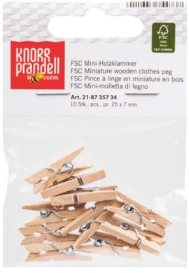 Прищіпки міні деревяні Knorr Prandell Набір 10шт 2,5см 218735734