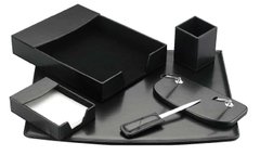Настільний набір шкірзам OPTIMA Cabinet 6 предметов, чорний O36482
