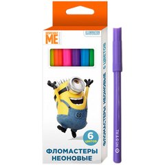 Фломастери 6кол. РОСМЕН/Перо Minion неон 120289/712221