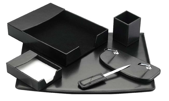 Настільний набір шкірзам OPTIMA Cabinet 6 предметов, чорний O36482