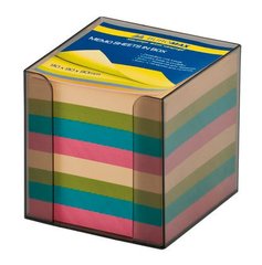 Бумага кубарик для записей, цветная 1000л. в пластиковом дымчатом футляре Buromax 9*9*9см 2291-02
