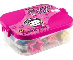 Пластилин восковый в боксе Kite Hello Kitty в пластиковом боксе 7 цв. по 54гр + 8 инструментов HK22-080