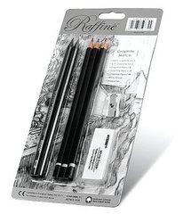 Набор для графики Marco Raffine 7990-BL (5 графитных карандаша, ластик, точилка)
