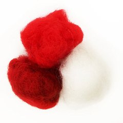 Набор шерсти для валяния кардочесанной Красные оттенки 3 цв.*10 г Rosa Talent 1203371