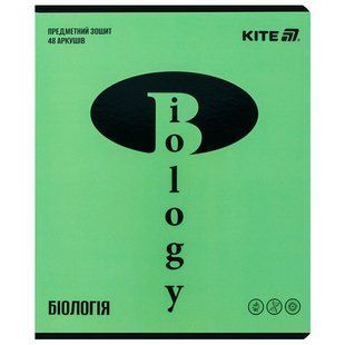 Зошит шкільний А5+ 48арк Kite предметний кл. Bright Біологія K25-240-17