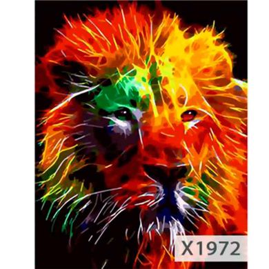 Картина раскраска по номерам на холсте - 40*50см Sultani ST8028-6/X1972 Красочный лев