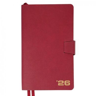 Щоденник 2026 12*20см Leo Planner Alpha м'який 25263*, Бордо