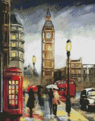 Алмазная живопись мозаика по номерам на холсте - 40*50см Идейка АМО7172 Дождливый Лондон