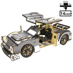 Деревянная сборная 3D модель WoodCraft Гоночное авто (22,8*11,5*10см) HB01