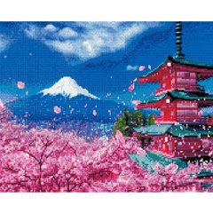 Алмазна мозаїка по номерам на холсті 40*50см Никитошка GJ3498 Японській сад