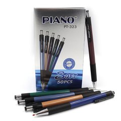 Ручка шариковая PIANO PT-323 пишет синим, с кнопкой