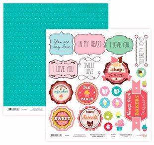Папір для скрапбукінга Rosa Talent 30*30см Cake delicious 3 двосторонній 200 г/м 5316021