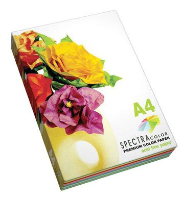 Бумага цветная для принтера Микс Насыщенная А4 80г/м 250л. SPECTRA color Радуга 5*50л.