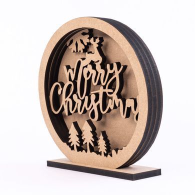 Заготовка для декорирования Rosa Talent (МДФ) 3D композиция Merry Christmas 15*15 см 48017850