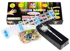 Набір для плетіння з гумок Rainbow Loom 600шт. + станок, крючок, кліпси (чорна коробка) 600ЧК/RB-600
