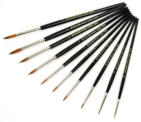 Пензель колонок круглий Kolos Classic 3007R, №000, коротка ручка
