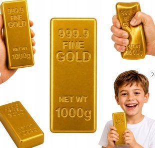Сквиш антистресс Золотой слиток 12*5см 999.9
