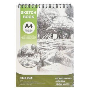 Альбом для ескізів скетчбук А4 24арк 150г/м2 Clear Grain SketchPad на спіралі А42401