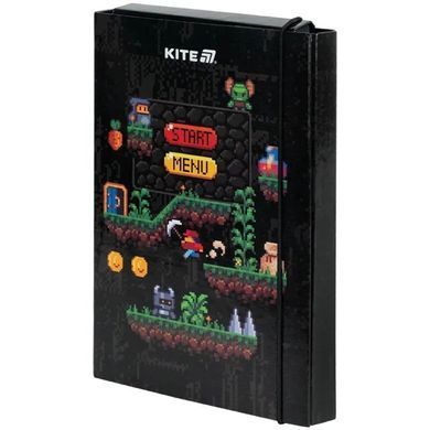 Папка для тетрадей B5 KITE мод 210 плотный картон на резинке Pixel Game K25-210-2
