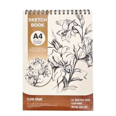 Альбом для эскизов скетчбук А4 24арк 150г/м2 Clear Grain SketchPad на спирали А42401
