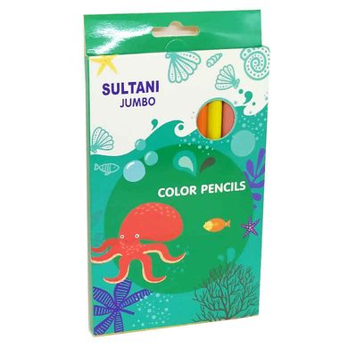 Карандаши цветные 12цв. Sultani Jumbo трехгранные ST-6175-12