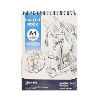 Альбом для эскизов скетчбук А4 24арк 150г/м2 Clear Grain SketchPad на спирали А42401