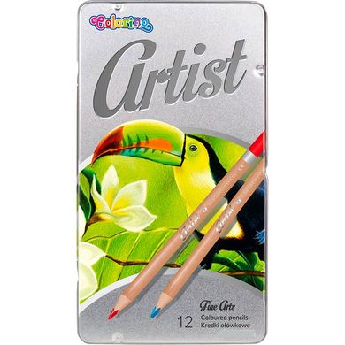 Олівці кольорові 12кол. Colorino Artist Premium у металевій коробці 83256