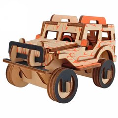 Модель 3D дерев'янна сборна WoodCraft XB-G013H Джип-1 12,1*7,5*7,7см