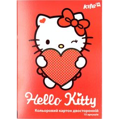 Картон кольоровий А4 10арк KITE мод 255 Hello Kitty двосторонній HK17-255
