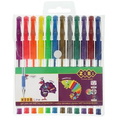 Ручки в наборе 12цв. гелевые ZiBi Neon + Metallic ZB.2205-99
