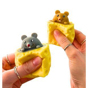 Сквиш антистресс Мышка в сыре Mouse cheese 4,5см ассорти SA1229
