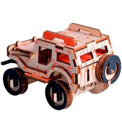 Модель 3D дерев'янна сборна WoodCraft XB-G013H Джип-1 12,1*7,5*7,7см