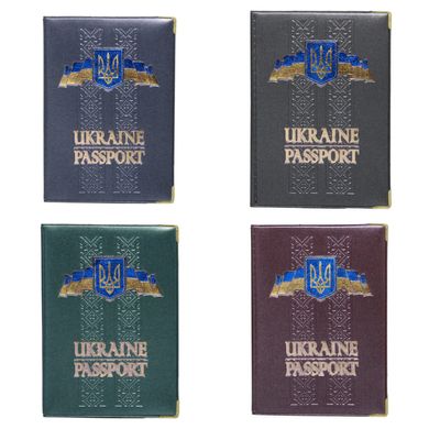 Обложка для Паспорта Украина загран надпись Флаг этнографитти 112729/104-01-106