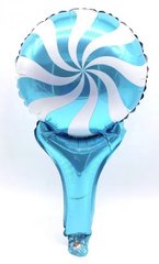 Шарик воздушный фольга Lollipop 28см круглый голубой В-0316