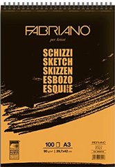 Альбом для эскизов скетчбук А3 100л. 90г/м2 Fabriano Schizzi Sketch на спирали 56629742