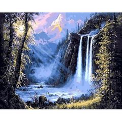 Картина по номер. на холсті 40*50см Mariposa Q493 Горный водопад
