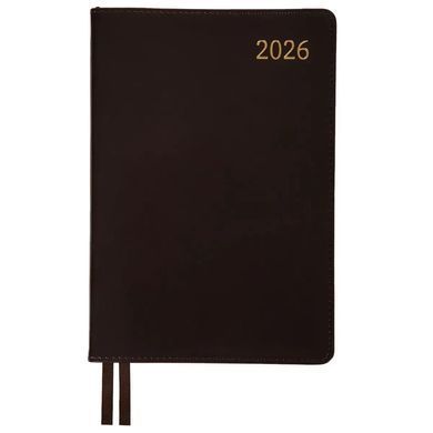 Ежедневник 2026 А5 Leo Planner Aldento мягкий 25267*, Коричневый темный
