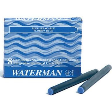 Балончики чорнильні WATERMAN 8шт. 52001/52002/52004, Синий