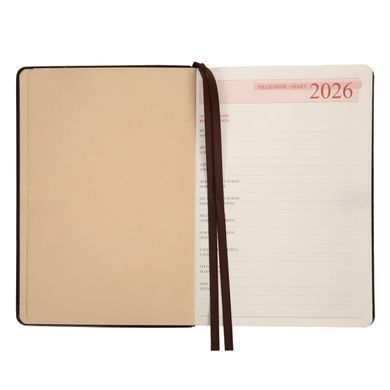 Ежедневник 2026 А5 Leo Planner Aldento мягкий 25267*, Коричневый темный
