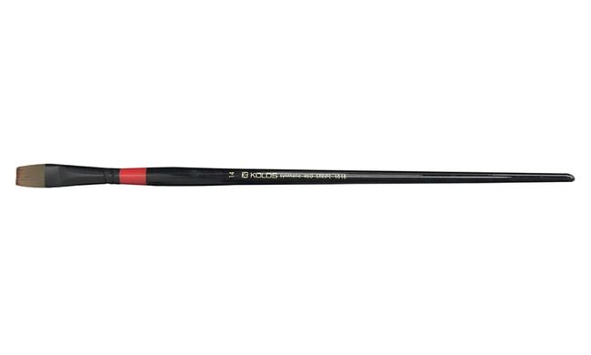 Кисть синтетика плоская Kolos Red stripe 1018, №14, длинная ручка