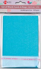 Набор заготовок для открыток 10*15 Santi 250г/м 5шт голубые перламутровые 952244