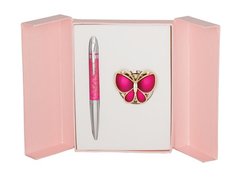 Ручки набір LANGRES "Papillon" 1шт.+гачок для сумки рожевий LS.122010-10